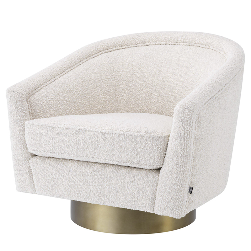 Кресло Eichholtz Swivel Chair Catene Boucle cream Кремовый матовое золото Кресло Eichholtz Swivel Chair Catene Boucle cream Кремовый матовое золото в Орле | Loft Concept