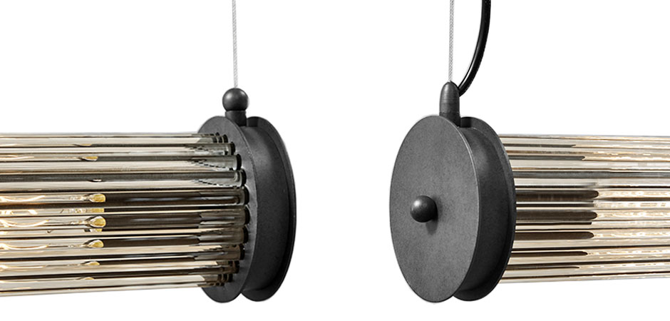 Подвесной светильник Glass TUBE Pendant Double Black Подвесной светильник Glass TUBE Pendant Double Black - Loft-Concept в Орле