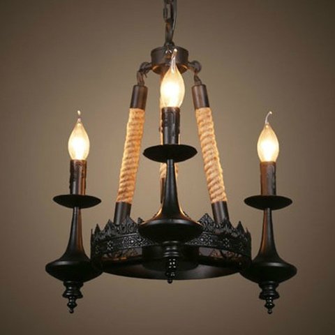 Люстра 3-Light Rustic Chandelier Черный Люстра 3-Light Rustic Chandelier Черный в Орле | Loft Concept