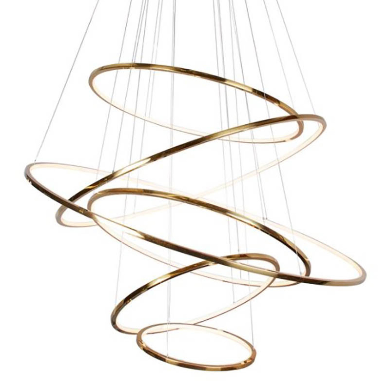 Люстра Шесть Колец Ring Horizontal Quintet Gold 6 Золотой Люстра Шесть Колец Ring Horizontal Quintet Gold 6 Золотой в Орле | Loft Concept