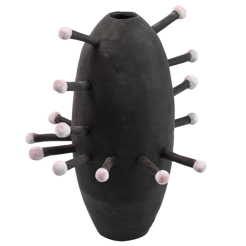 Ваза Kwanza Round Spikes Vase Черный Розовый Ваза Kwanza Round Spikes Vase Черный Розовый в Орле | Loft Concept