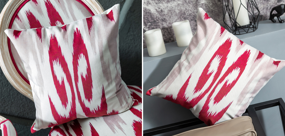 Декоративная подушка Ikat Pattern Красная Декоративная подушка Ikat Pattern Красная - Loft-Concept в Орле