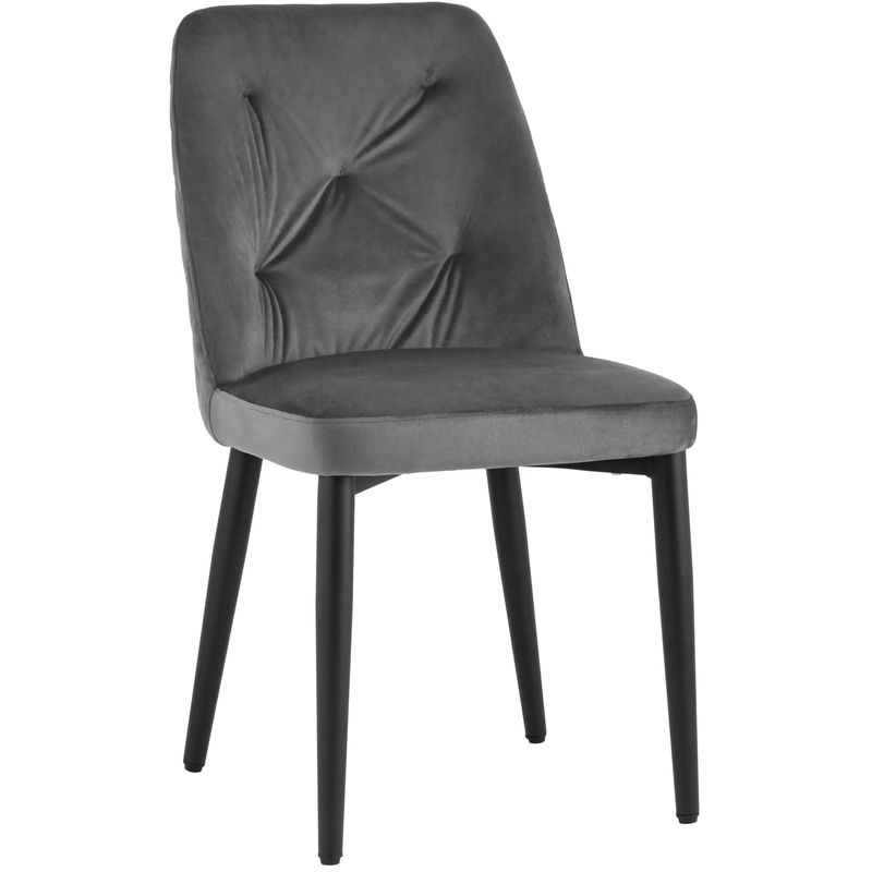 Стул Emma Chair Серый Велюр Серый Черный Стул Emma Chair Серый Велюр Серый Черный в Орле | Loft Concept