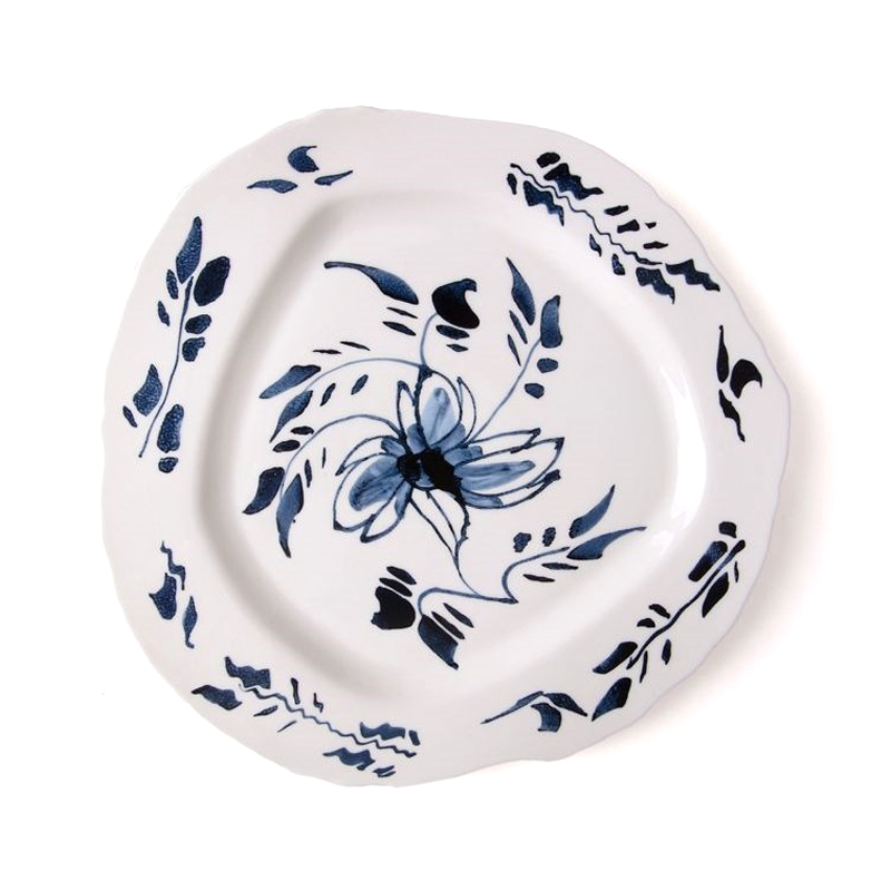 Тарелка Seletti English Delft Белый Синий Тарелка Seletti English Delft Белый Синий в Орле | Loft Concept