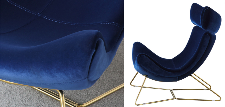 Кресло Имола Лаунж велюр с оттоманкой - фото №2