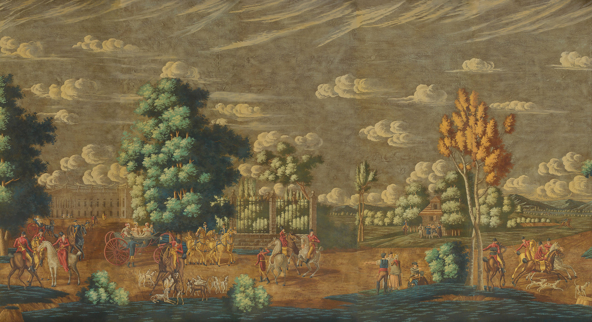 Обои ручная роспись La Chasse de Compiègne Jacquemart on antique Обои ручная роспись La Chasse de Compiègne Jacquemart on antique - постер Loft-Concept в Орле