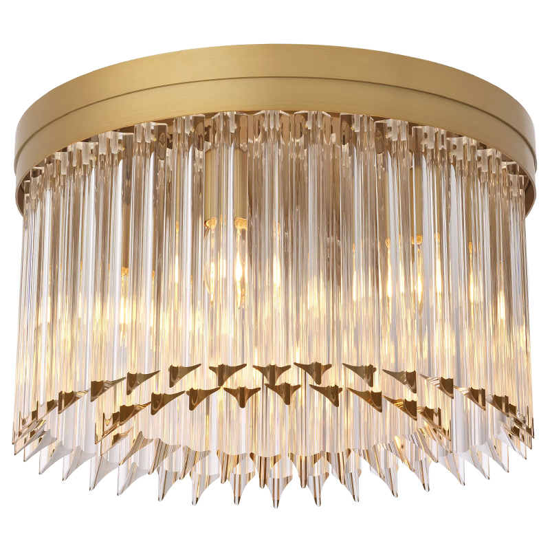 Потолочный светильник Eichholtz Ceiling Lamp Evina Латунь Прозрачное Стекло Потолочный светильник Eichholtz Ceiling Lamp Evina Латунь Прозрачное Стекло в Орле | Loft Concept