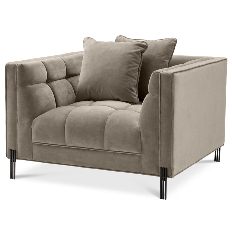 Кресло Eichholtz Chair Sienna greige Бежево-серый Черный Кресло Eichholtz Chair Sienna greige Бежево-серый Черный в Орле | Loft Concept