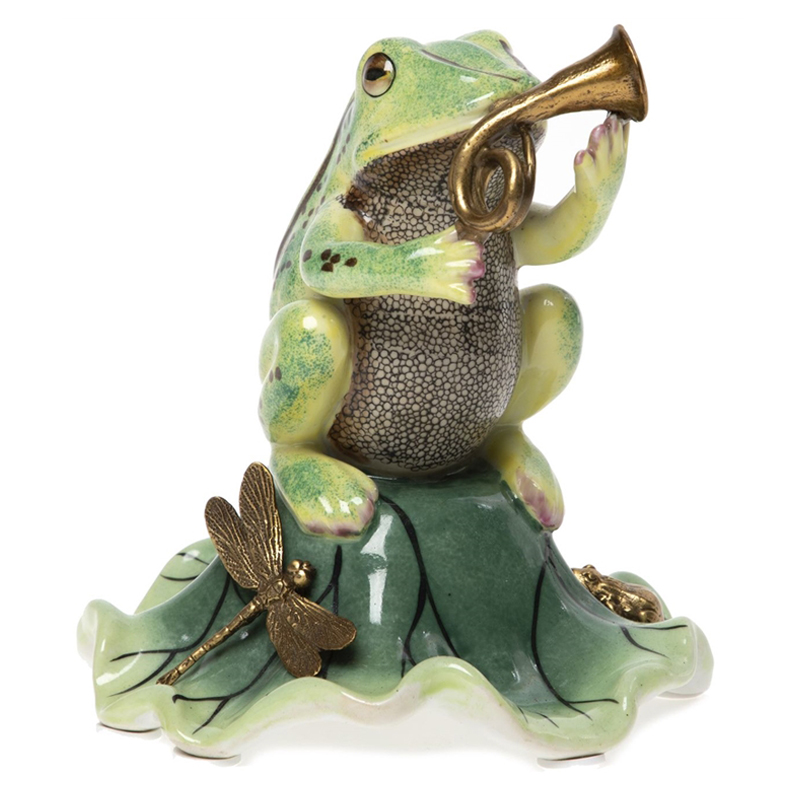 Статуэтка Frog Trumpeter Зеленый Золотой Статуэтка Frog Trumpeter Зеленый Золотой в Орле | Loft Concept
