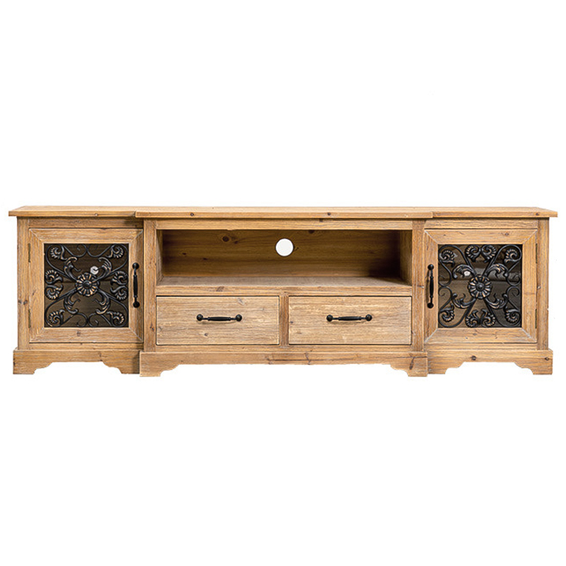 ТВ-Тумба Basile Provence Wood TV Stand Коричневый Древесина Прозрачное Стекло Черный ТВ-Тумба Basile Provence Wood TV Stand Коричневый Древесина Прозрачное Стекло Черный в Орле | Loft Concept