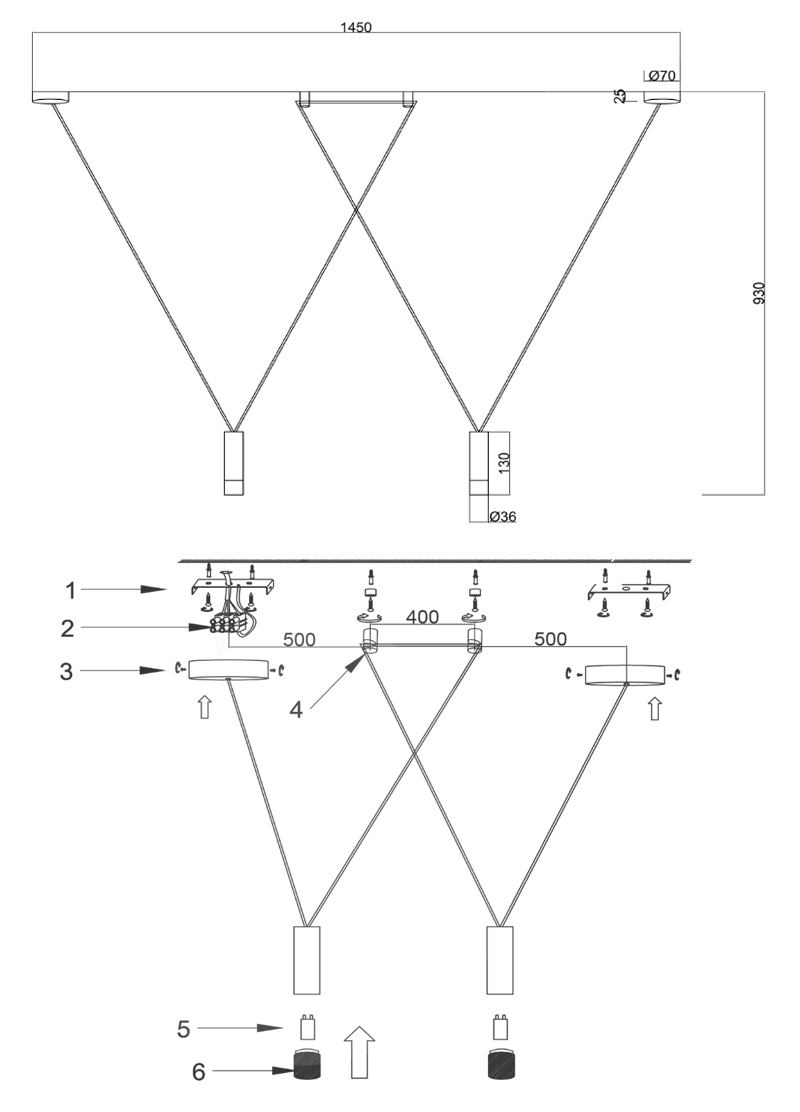 Wireflow LED White Suspension lam 2 патрона Wireflow LED White Suspension lam 2 патрона в Орле