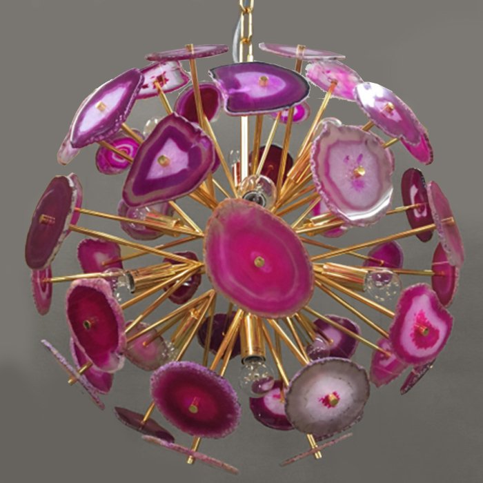 Люстра Agate Burst Chandelier Lilac Золотой Сиреневый Люстра Agate Burst Chandelier Lilac Золотой Сиреневый в Орле | Loft Concept