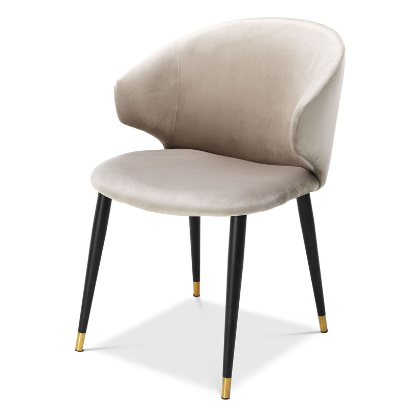 Стул Eichholtz DINING CHAIR VOLANTE beige Бежевый Черный Золотой Стул Eichholtz DINING CHAIR VOLANTE beige Бежевый Черный Золотой в Орле | Loft Concept
