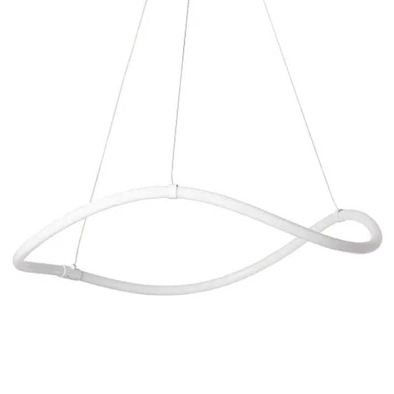 Люстра белого цвета с волнистым светодиоидным кольцом Luke Lampco Tracer Lamp Белый в Орле | Loft Concept 