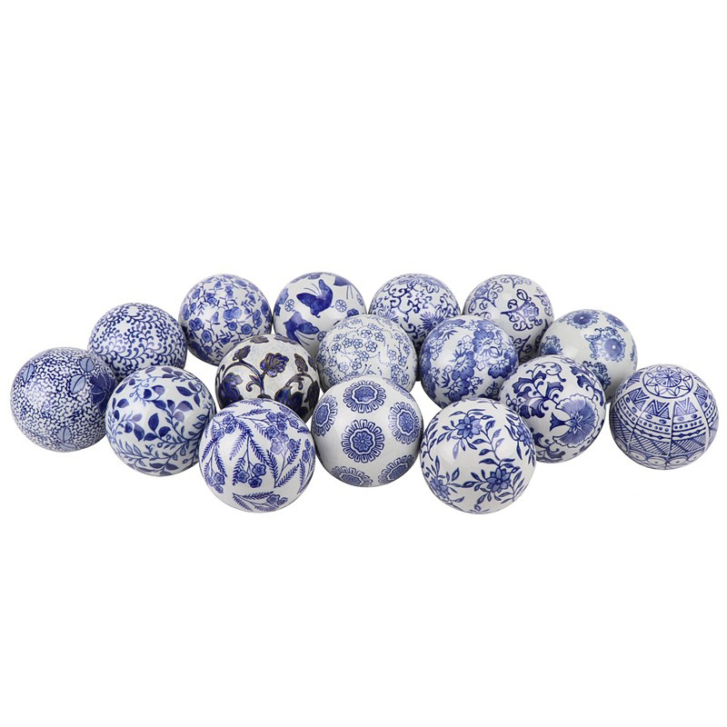 Статуэтка Oriental Blue & White Pattern Ball Белый Синий Статуэтка Oriental Blue & White Pattern Ball Белый Синий в Орле | Loft Concept