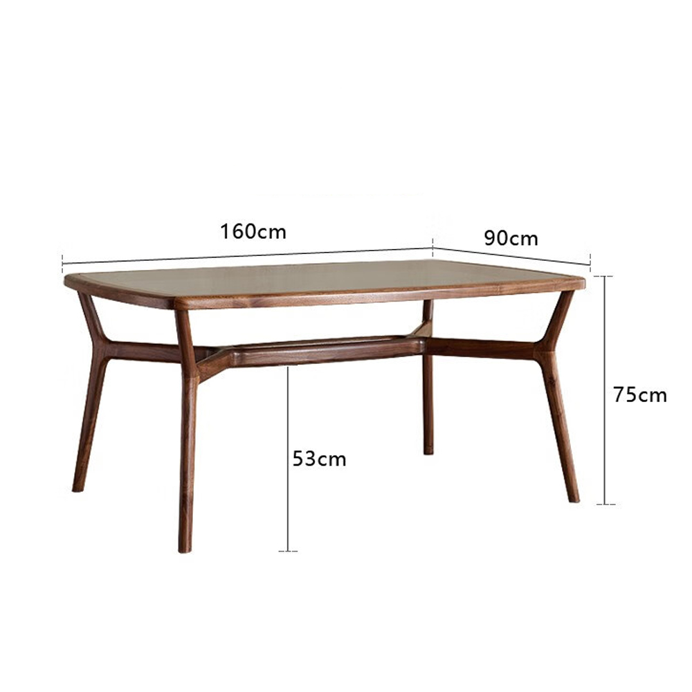 Стол обеденный с каркасом из дерева и стеклянной столешницей Walnut Dining Table Стол обеденный с каркасом из дерева и стеклянной столешницей Walnut Dining Table в Орле