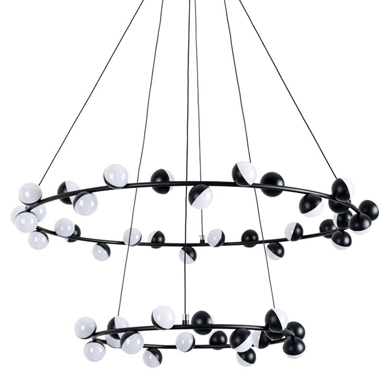 Люстра Vilelme Chandelier black double Черный Люстра Vilelme Chandelier black double Черный в Орле | Loft Concept