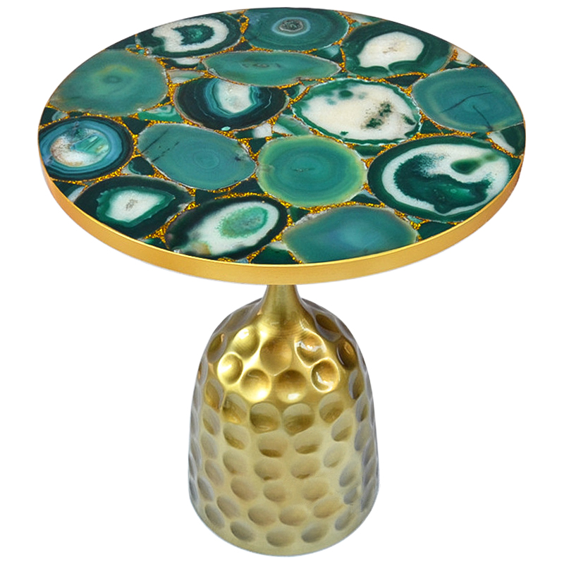 Приставной стол Cluster Surface Green Agate Side Table Зеленый Латунь Золотой Приставной стол Cluster Surface Green Agate Side Table Зеленый Латунь Золотой в Орле | Loft Concept