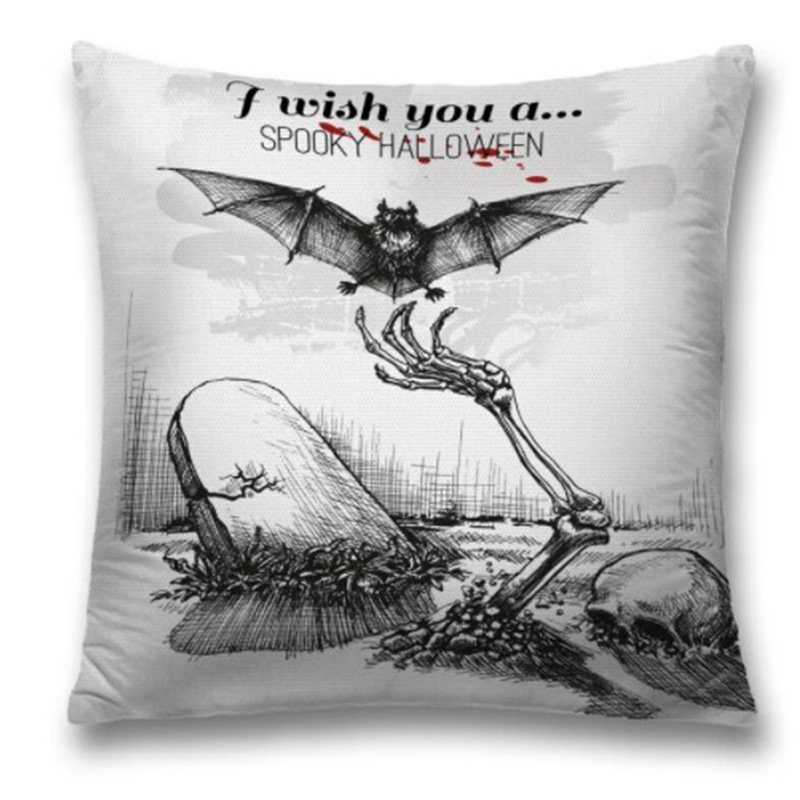 Подушка Spooky Halloween Черный Белый Подушка Spooky Halloween Черный Белый в Орле | Loft Concept