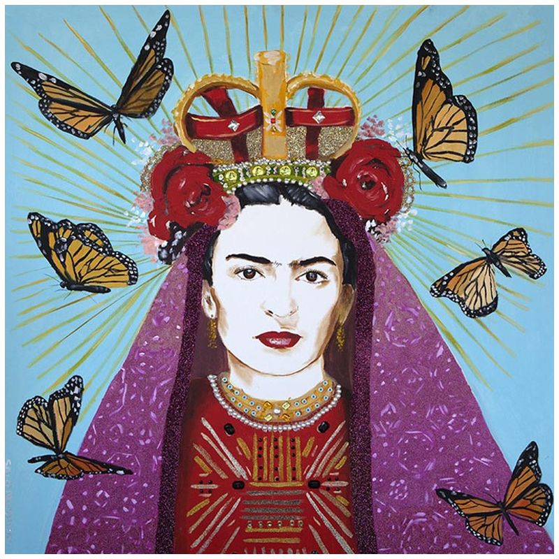 Картина Frida with roses on her head and butterflies Мульти в Орле | Loft Concept 