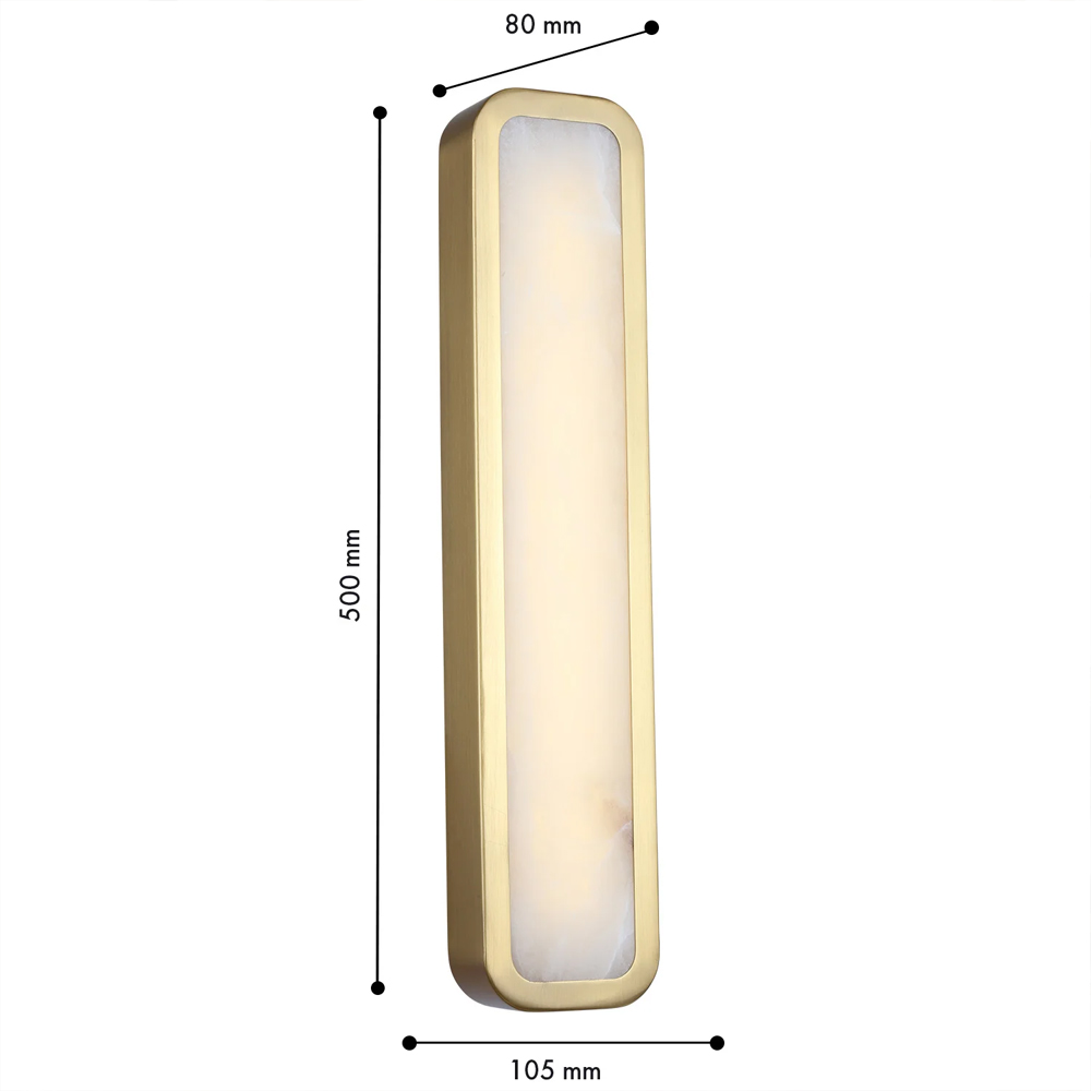 Бра в металлическом корпусе с рассеивателем из бежевого алебастра Cryptocrystalline Stone в Орле