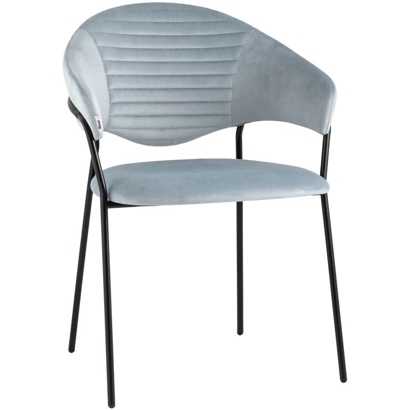 Стул Alexis Chair Пыльно-Голубой Велюр Голубой пастельный Черный Стул Alexis Chair Пыльно-Голубой Велюр Голубой пастельный Черный в Орле | Loft Concept