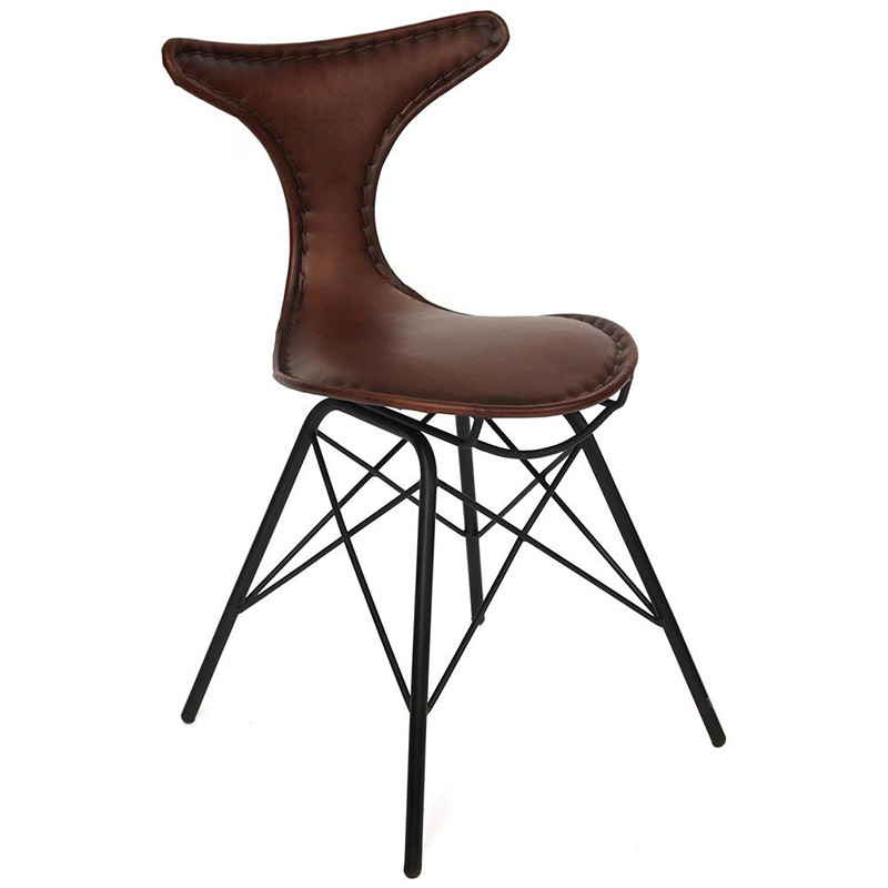 Стул Buffalo Leather Industrial Chair Коричневый Черный Стул Buffalo Leather Industrial Chair Коричневый Черный в Орле | Loft Concept