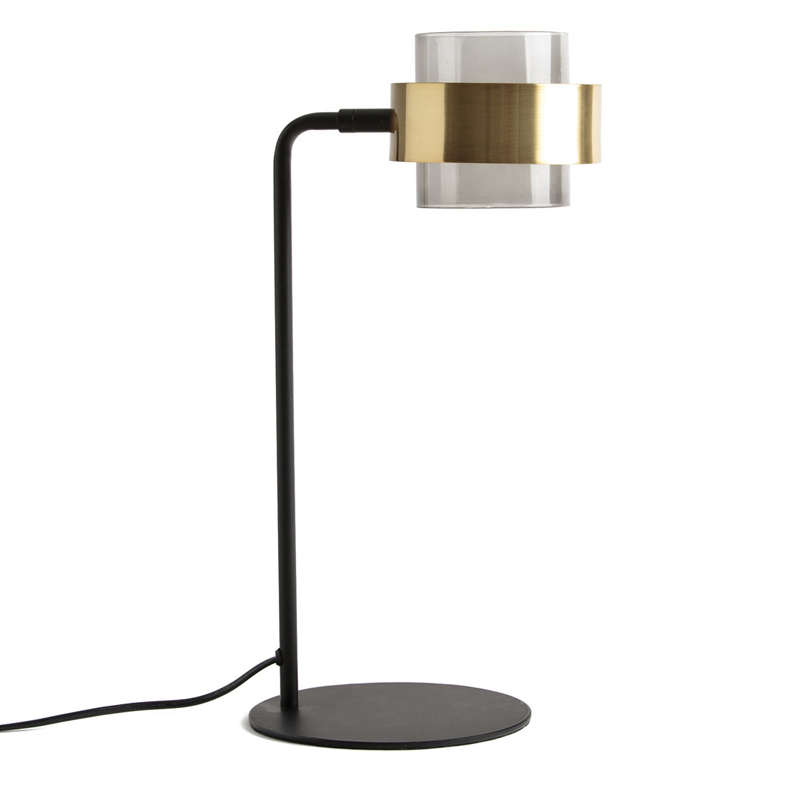 Настольная лампа Truvor Table Lamp Стекло Смок Латунь Черный Настольная лампа Truvor Table Lamp Стекло Смок Латунь Черный в Орле | Loft Concept