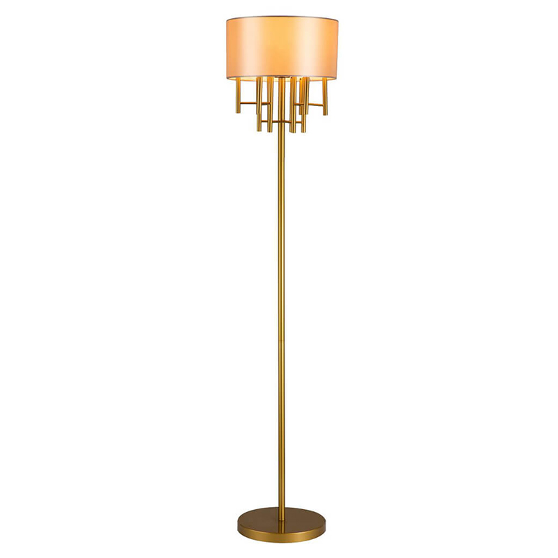 Торшер Oswell Lampshade Floor Lamp Латунь Бежевый Торшер Oswell Lampshade Floor Lamp Латунь Бежевый в Орле | Loft Concept