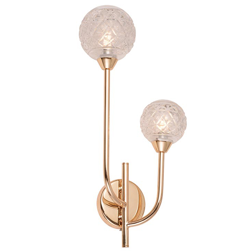 Бра Aella Glass Balls Sconce Прозрачный Золотой в Орле | Loft Concept 