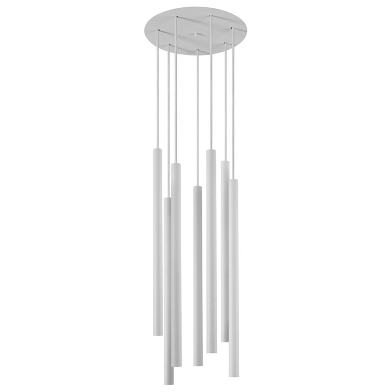 Светильник Trumpet Disk White 7 плафонов Белый Светильник Trumpet Disk White 7 плафонов Белый в Орле | Loft Concept