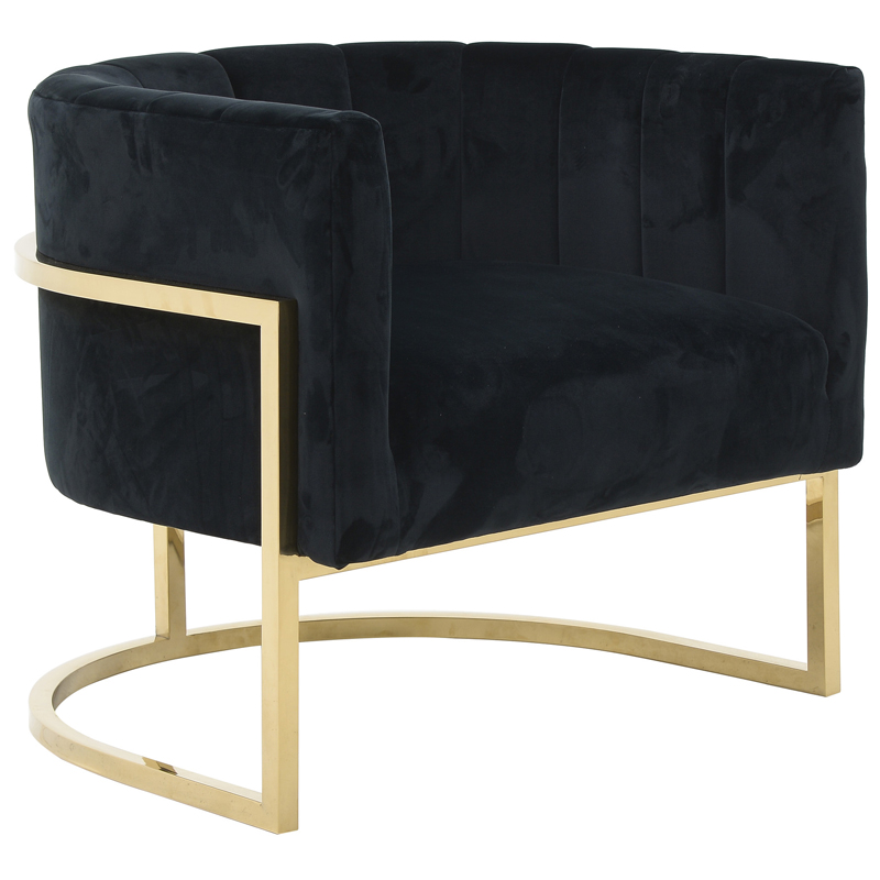 Кресло Accent Velvet chair black Черный Глянцевое золото Кресло Accent Velvet chair black Черный Глянцевое золото в Орле | Loft Concept