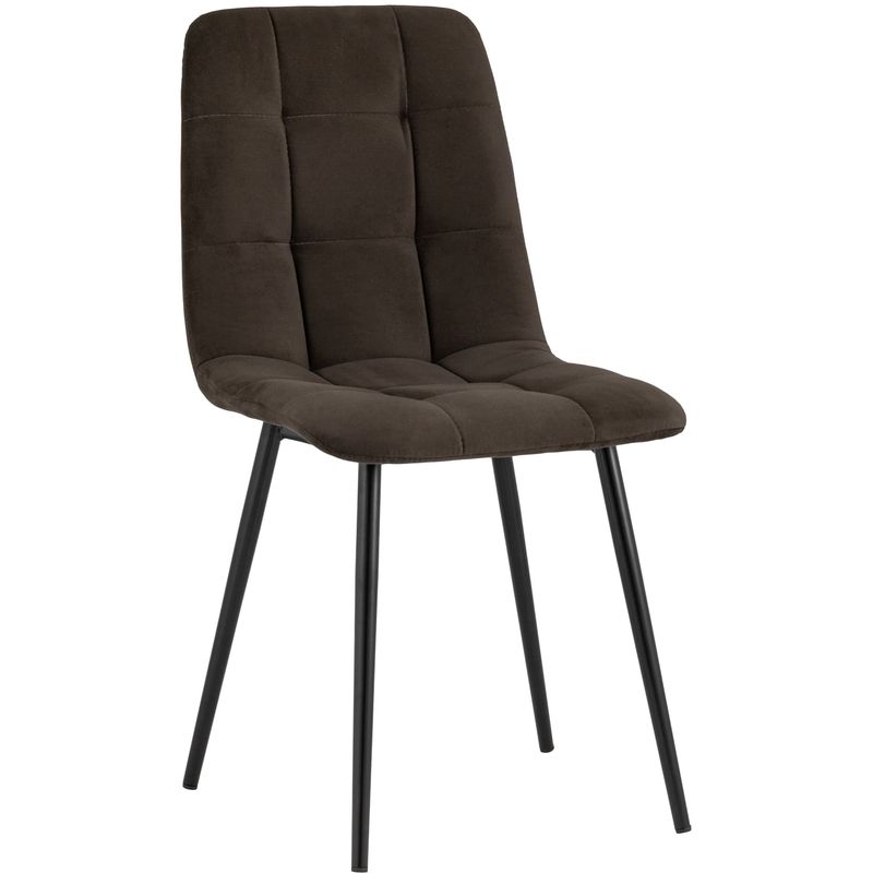 Стул NANCY S-2 Chair Шоколадный Велюр Коричневый Черный Стул NANCY S-2 Chair Шоколадный Велюр Коричневый Черный в Орле | Loft Concept
