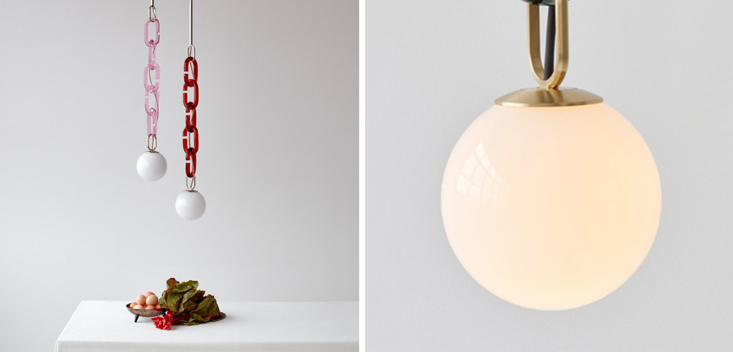 Подвесной светильник с декоративной цепью Brooklyn Studio Pink Red - фото