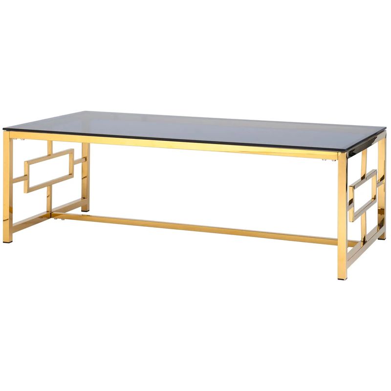 Столик кофейный Milan Tables Gold Золотой Стекло Смок Столик кофейный Milan Tables Gold Золотой Стекло Смок в Орле | Loft Concept
