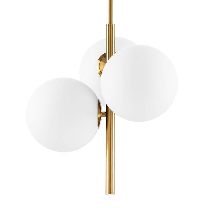 Люстра Three Bubbles Chandelier Белый Латунь в Орле | Loft Concept 