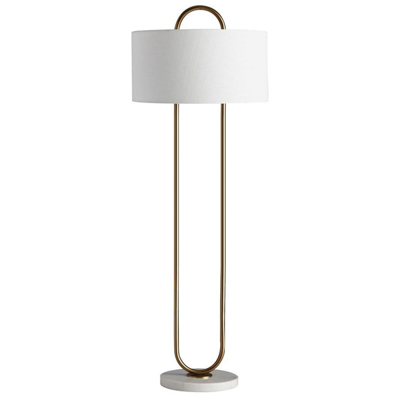 Торшер Marston floor lamp Латунь Белый Торшер Marston floor lamp Латунь Белый в Орле | Loft Concept
