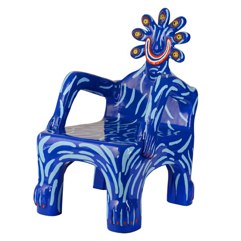 Кресло COBALT CREATURE ARMCHAIR Синий Мульти Кресло COBALT CREATURE ARMCHAIR Синий Мульти в Орле | Loft Concept