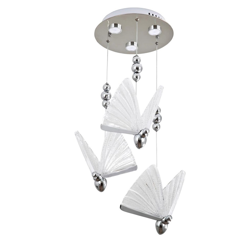 Тройной Подвесной Светильник Butterfly Chrome Хром в Орле | Loft Concept 