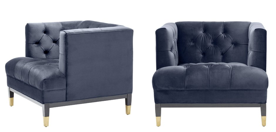 Кресло Eichholtz Chair Castelle Blue Кресло Eichholtz Chair Castelle Blue - Loft-Concept в Орле