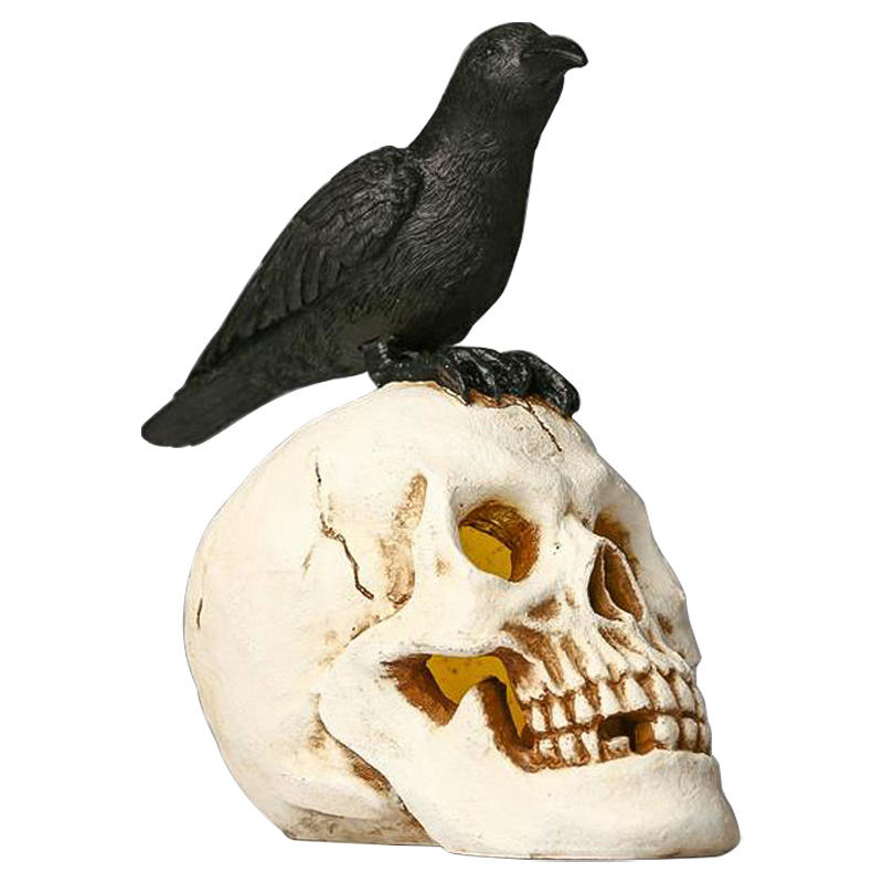 Статуэтка Raven and Skull II Черный Белый Статуэтка Raven and Skull II Черный Белый в Орле | Loft Concept