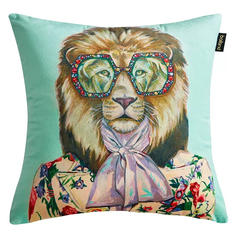 Декоративная подушка Стиль Gucci Leo Fashion Animals Cushion Mint Мятный Мульти Декоративная подушка Стиль Gucci Leo Fashion Animals Cushion Mint Мятный Мульти в Орле | Loft Concept