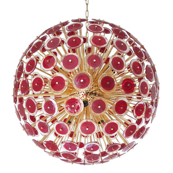 Murano Red Disco Glass Sputnik Chandelier Vistosi Красный (Red) Золотой Murano Red Disco Glass Sputnik Chandelier Vistosi Красный (Red) Золотой в Орле | Loft Concept