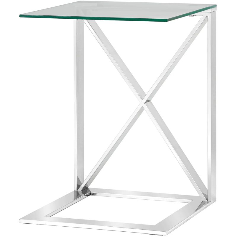 Стол приставной Lanzheron Collection Silver Серебряный Прозрачное Стекло Стол приставной Lanzheron Collection Silver Серебряный Прозрачное Стекло в Орле | Loft Concept