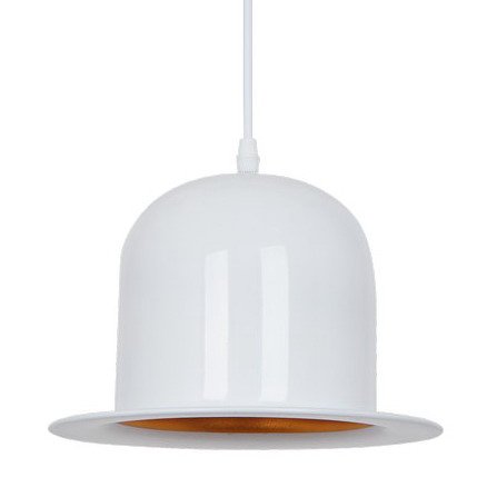 Подвесной светильник Pendant Lamp Banker Bowler Hat White II Белый Подвесной светильник Pendant Lamp Banker Bowler Hat White II Белый в Орле | Loft Concept