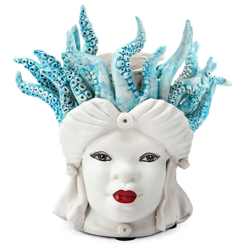 Ваза VASE MORO LADY SMALL MEDUSA Белый Голубой в Орле | Loft Concept 