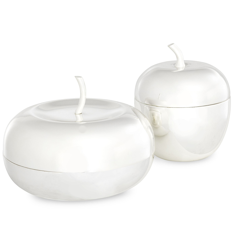 Комплект шкатулок Eichholtz Box Apple Set of 2 Silver Серебряный Комплект шкатулок Eichholtz Box Apple Set of 2 Silver Серебряный в Орле | Loft Concept