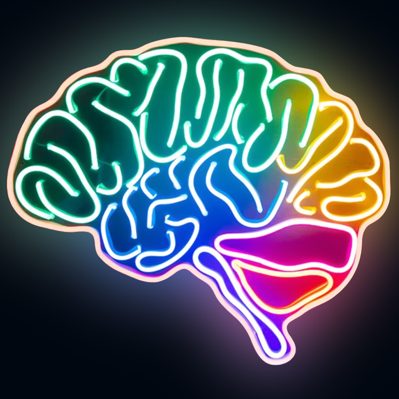 Неоновая настенная лампа Colorful Brain Neon Wall Lamp Мульти Неоновая настенная лампа Colorful Brain Neon Wall Lamp Мульти в Орле | Loft Concept