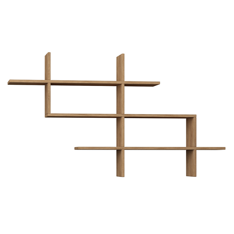 Полка фигурная подвесная цвета древесины HALIC BOOKCASE OAK Древесина в Орле | Loft Concept 