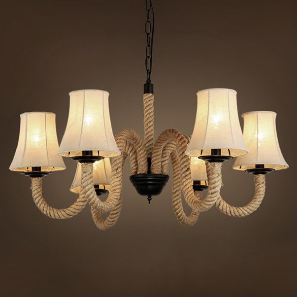 Люстра Loft Rope Chandelier 6 Бежевый Люстра Loft Rope Chandelier 6 Бежевый в Орле | Loft Concept